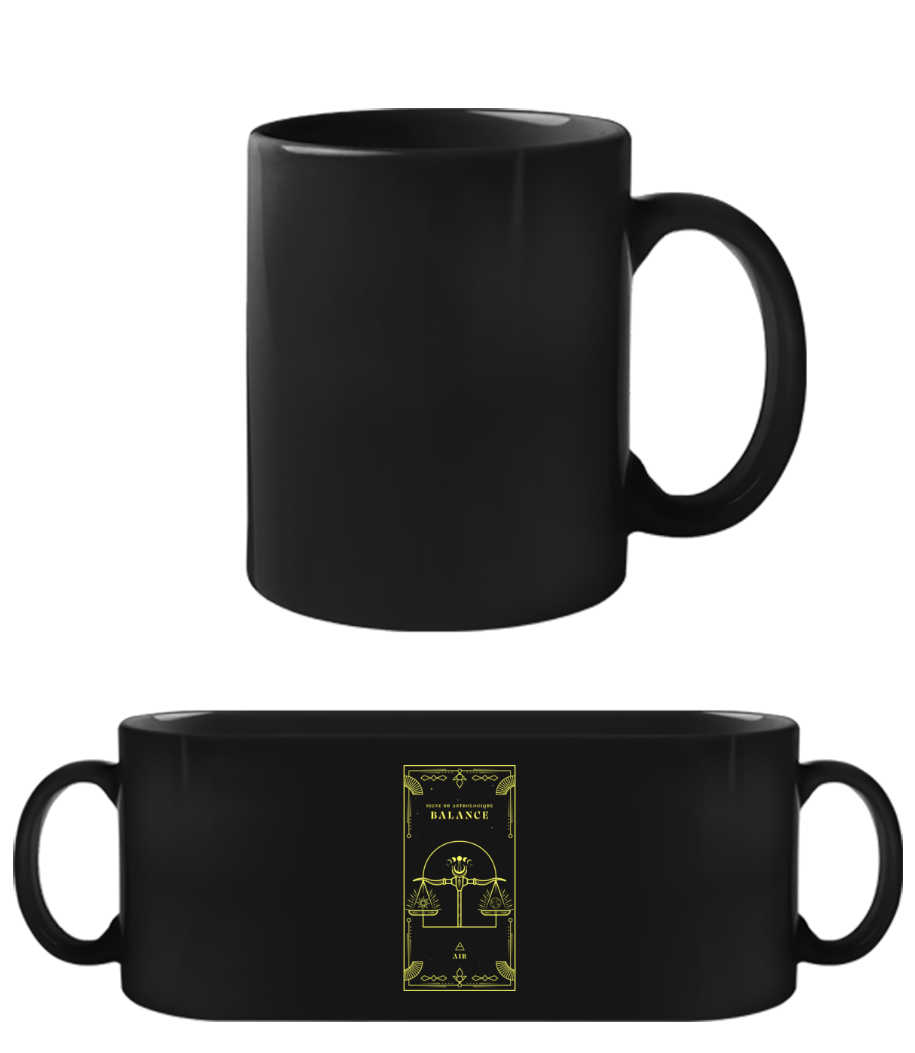 Art Déco Signe Astrologique Balance · Tasse Noire