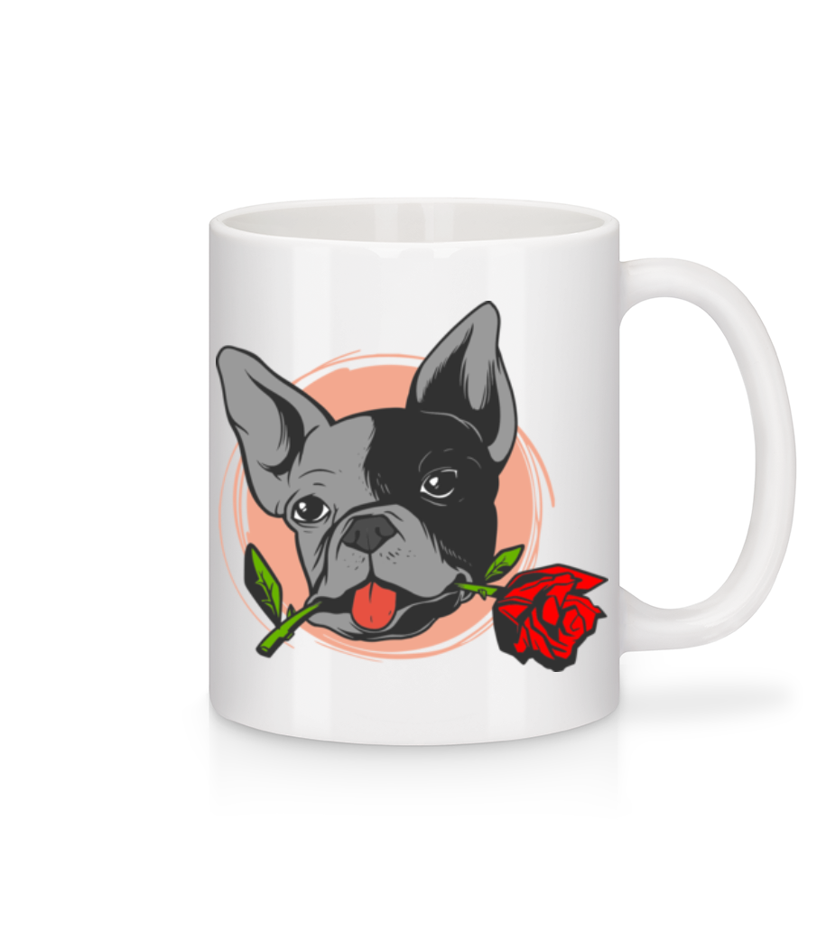 Bulldog Rose · Mug en céramique blanc