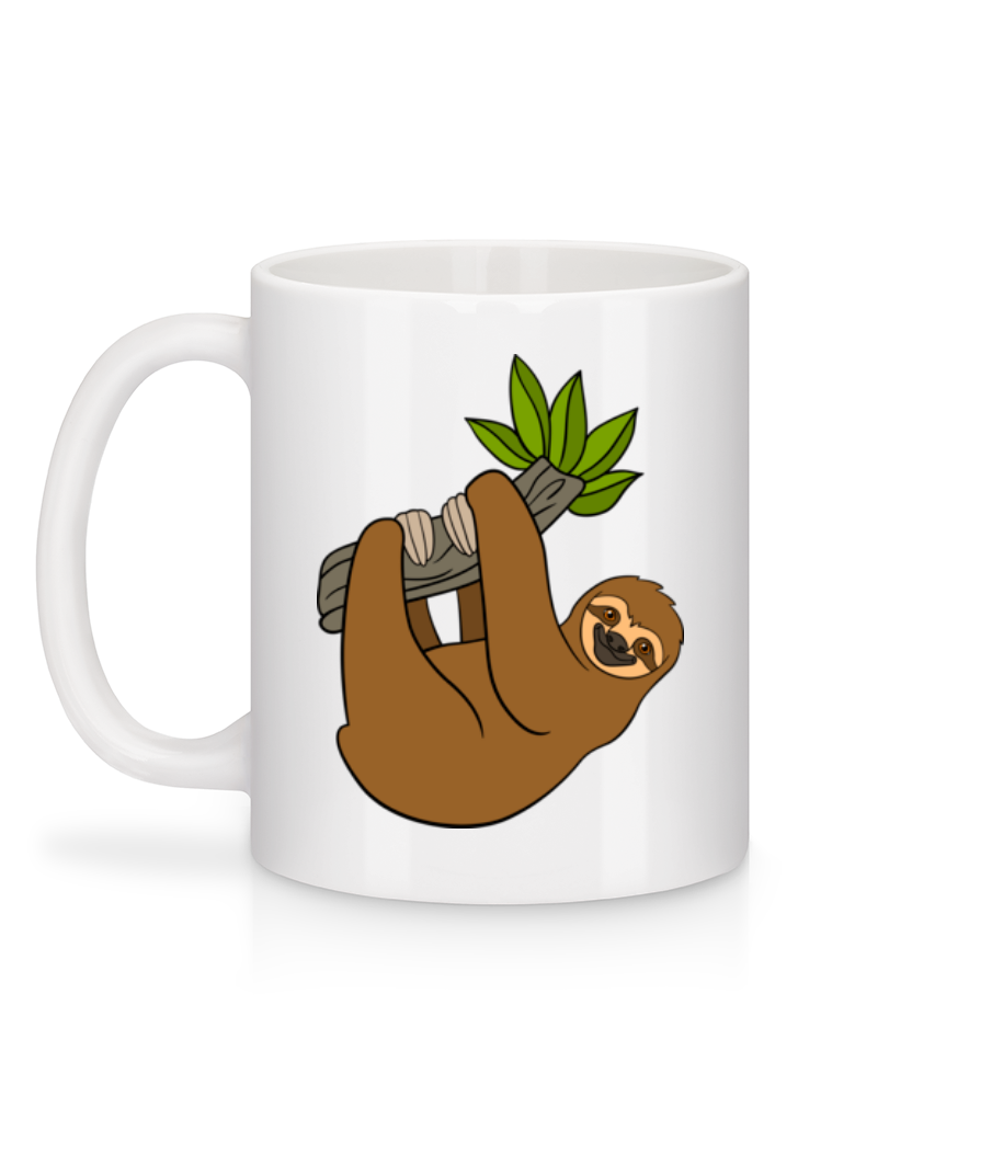 Paresseux Se Bloque Sur La Branche - Mug en céramique blanc - Blanc - Derrière