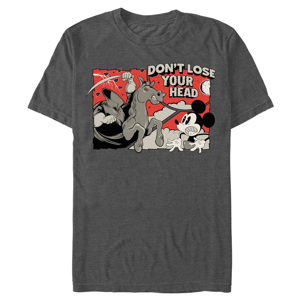Aperçu: Disney Classics - Mickey Mouse - Mickey Mouse Mickey and Headless Horseman - Halloween - Homme T-shirt - Anthracite chiné - Devant