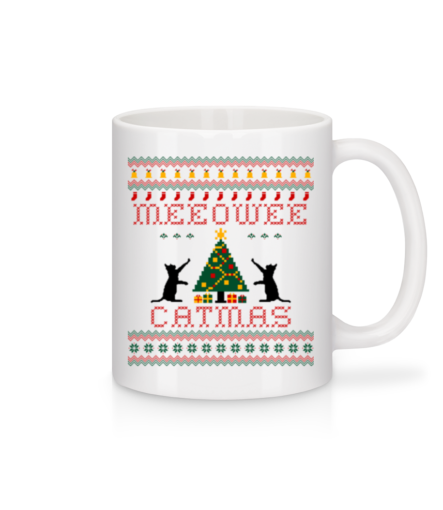 MEEOWEE Catmas · Mug en céramique blanc