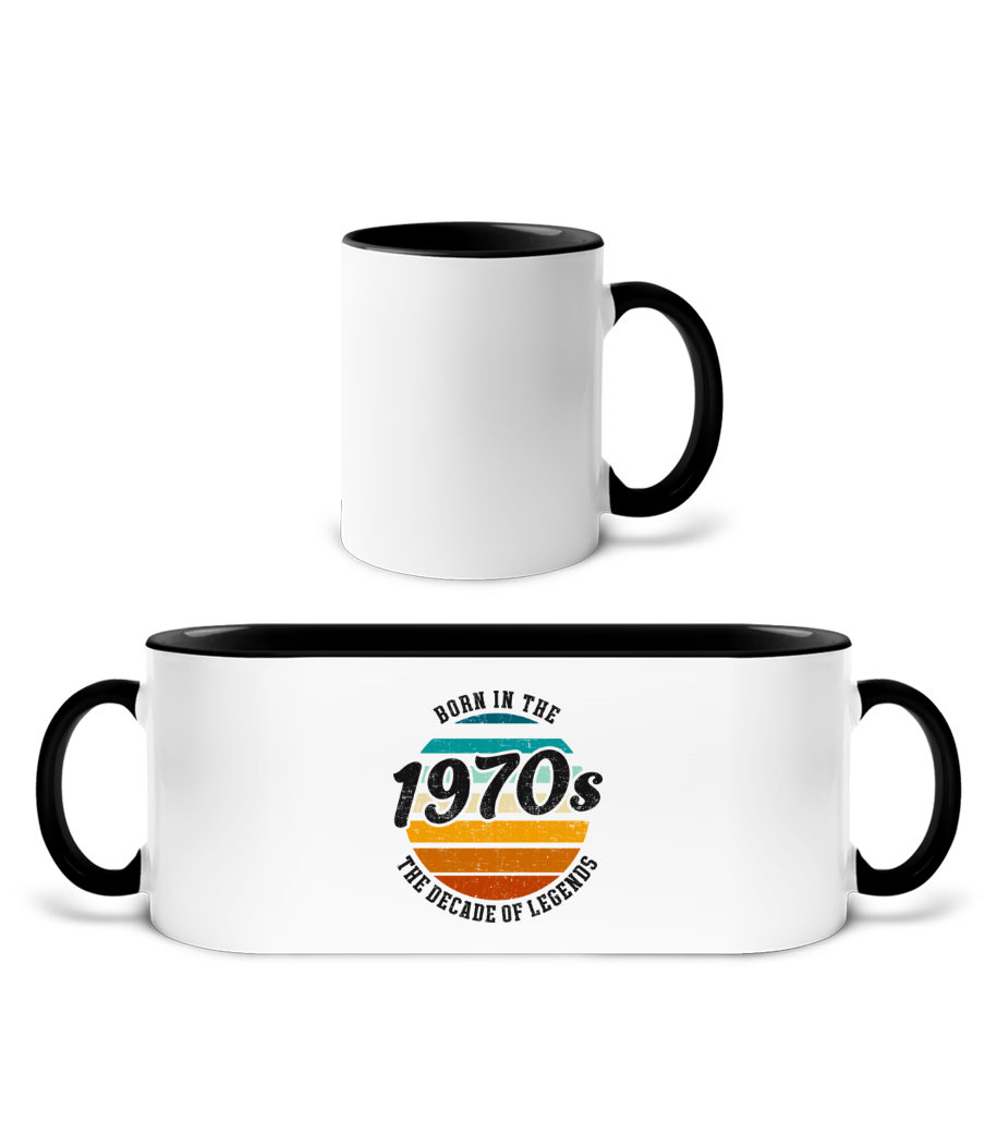 1970 The Decade Of Legends · Mug bicolore en céramique - intérieur de couleur
