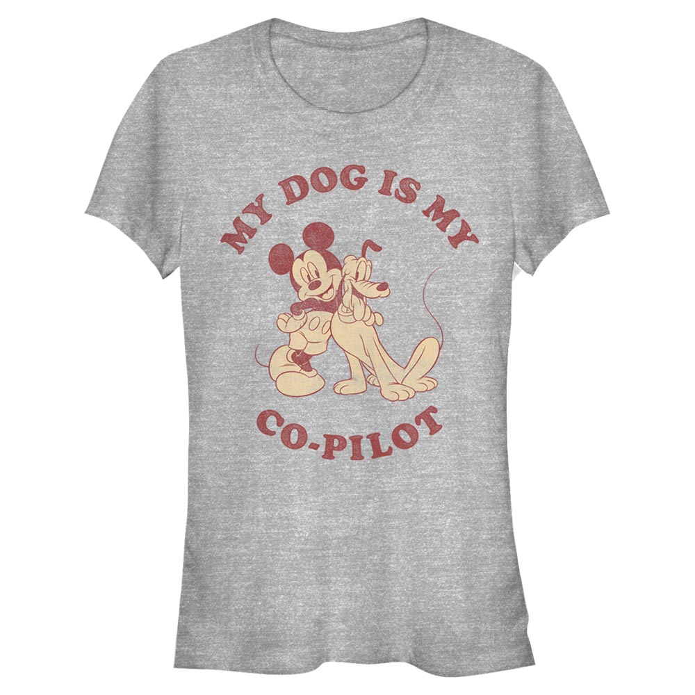 Aperçu: Disney Classics - Mickey Mouse - Mickey & Pluto Copilot - Femme T-shirt - Gris chiné - Devant