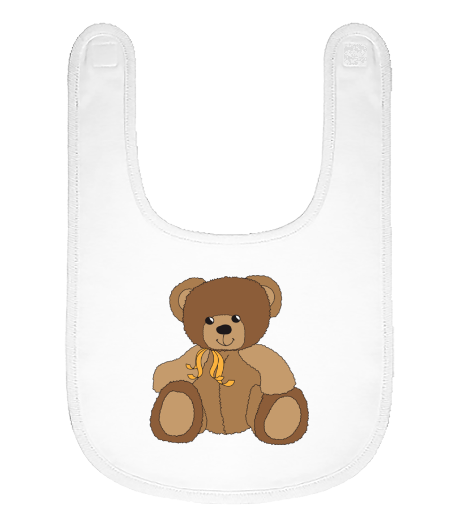 Baby Comic - Ours - Bavoir Bébé bio - Blanc - Devant