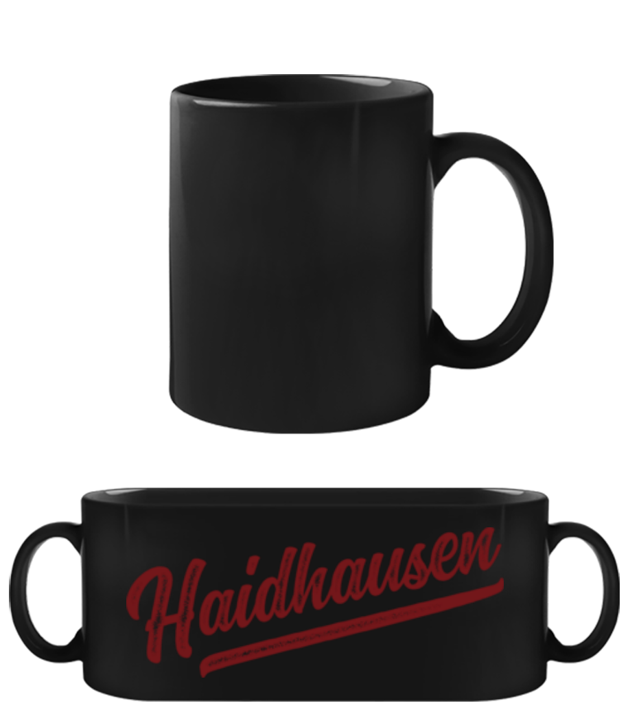 Vorschau: Haidhausen Swoosh - Schwarze Tasse - Schwarz - Vorne