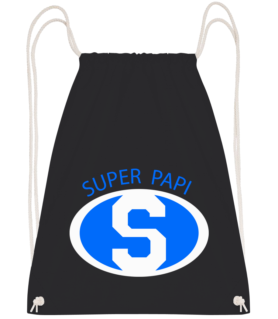 Aperçu: Super Papi - Sac à dos Drawstring - Noir - Vorn