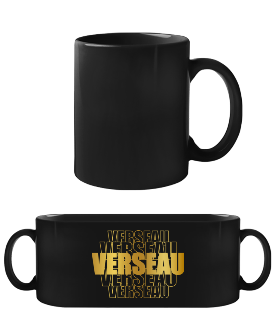 Écriture Doré Astrologique Verseau · Tasse Noire