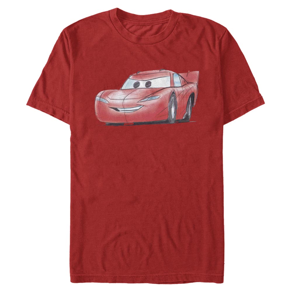Pixar - Cars - Lightning McQueen McQueen Sketch - Homme T-shirt - Rouge - Devant