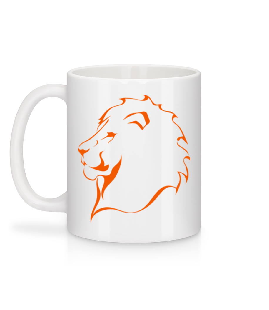Lion - Mug en céramique blanc - Blanc - Derrière