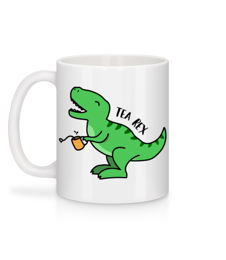 Aperçu: Tea Rex - Mug en céramique blanc - Blanc - Derrière