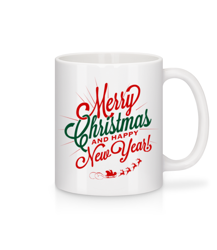 Merry Christmas Label · Mug en céramique blanc