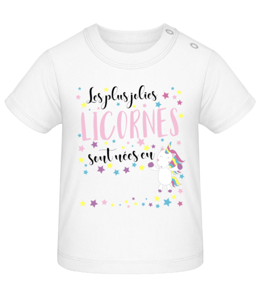 Les Plus Jolies Licornes - T-shirt Bébé - Blanc - Devant
