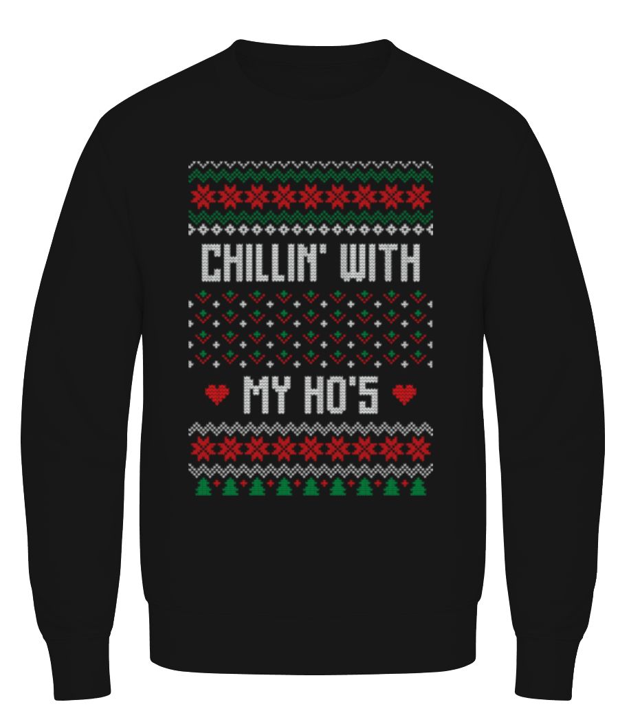 Aperçu: Chillin With My Hos - Sweatshirt Homme - Noir - Devant
