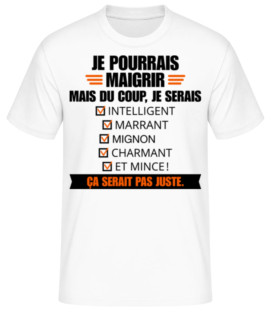 Aperçu: Je Pourrais Maigrir - T-shirt standard Homme - Blanc - Devant