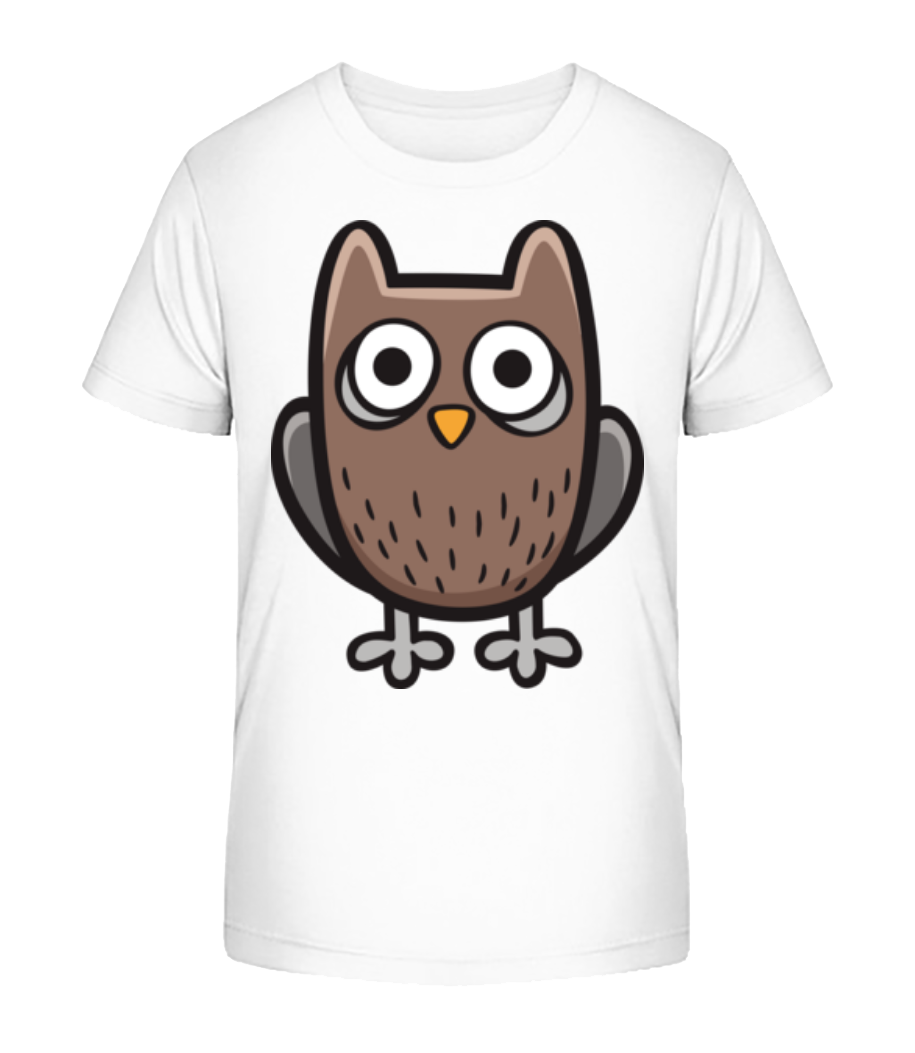 Aperçu: Hibou De Bande Dessinée - T-shirt bio Enfant Stanley Stella 2.0 - Blanc - Devant