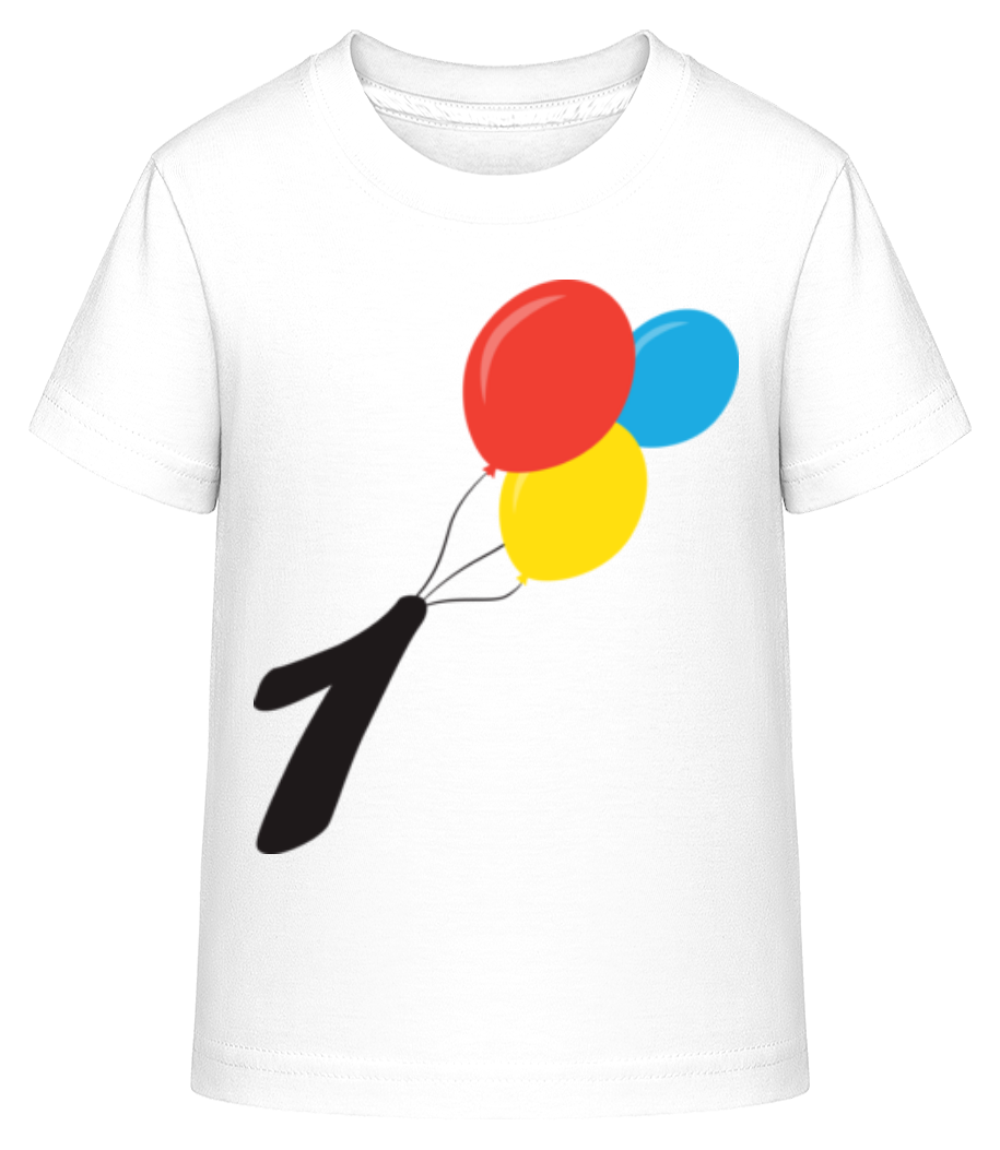 Aperçu: Anniversaire 1 Ballons - T-shirt shirtinator Enfant - Blanc - Devant