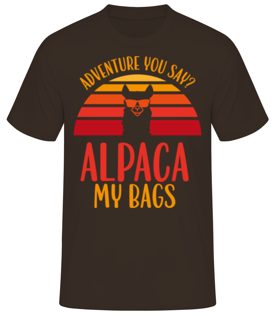 Aperçu: Alpaca Adventure You Say - T-shirt standard Homme - Marron - Devant