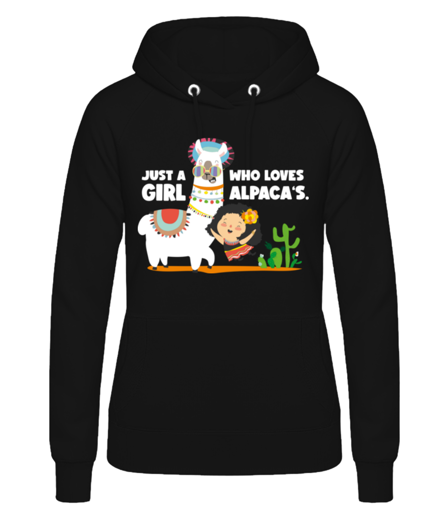 Just A Girl Who Loves Alpacas · Sweat à capuche basique pour femme