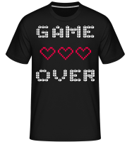 Game Over Hearts Sign -  T-Shirt Shirtinator homme - Noir - Devant