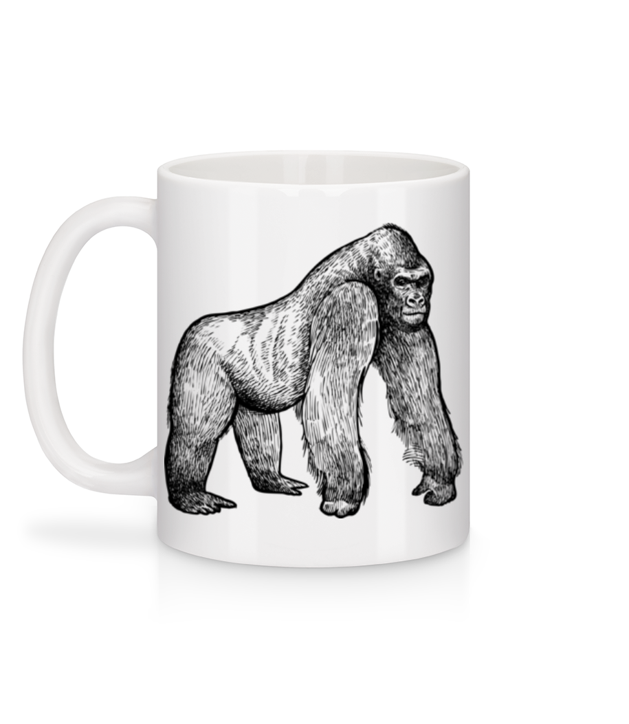 Gorilla - Mug en céramique blanc - Blanc - Derrière