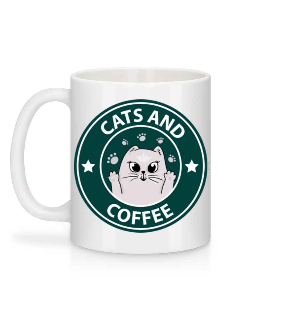 Aperçu: Cats And Coffee - Mug en céramique blanc - Blanc - Derrière