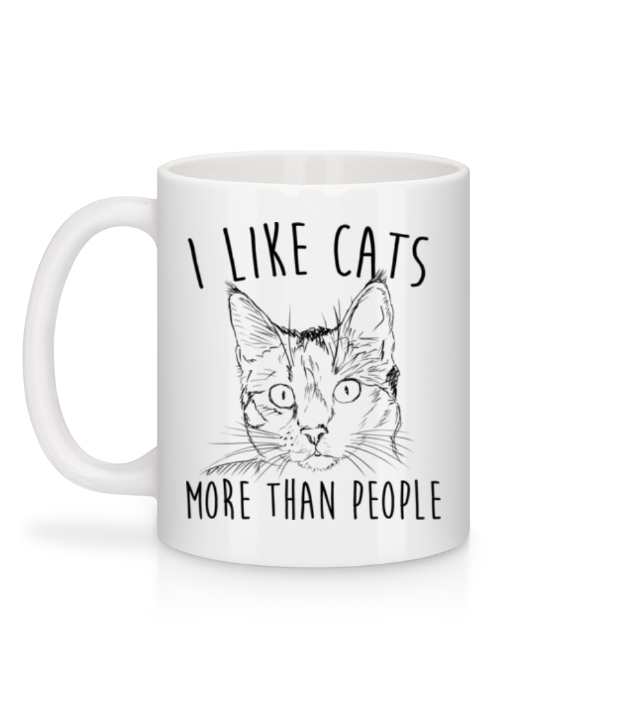 Aperçu: I Like Cats More Than People - Mug en céramique blanc - Blanc - Derrière