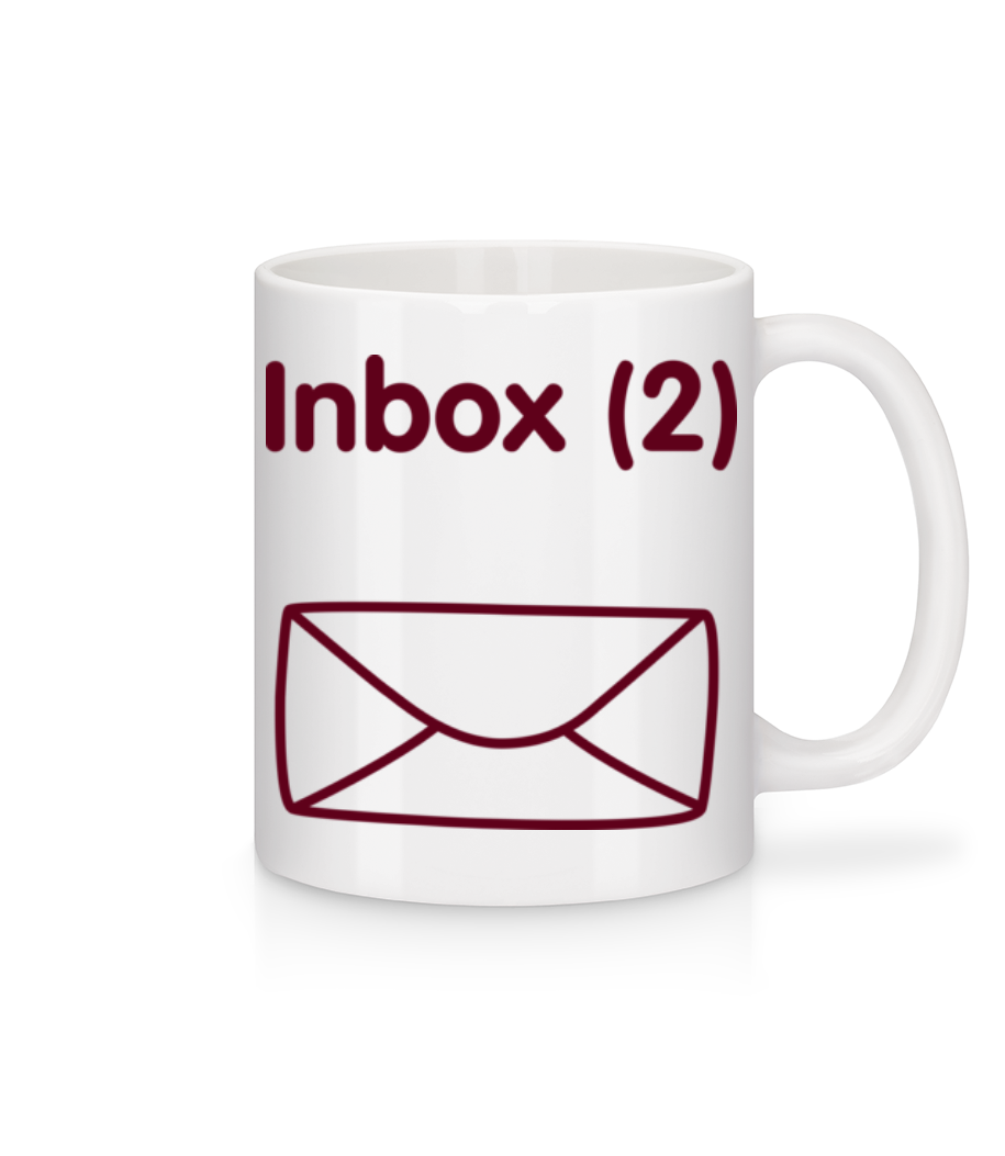 Inbox(2) - Jumeaux Annoncer · Mug en céramique blanc