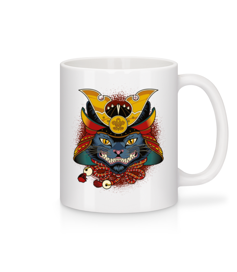 Samurai Cat · Mug en céramique blanc