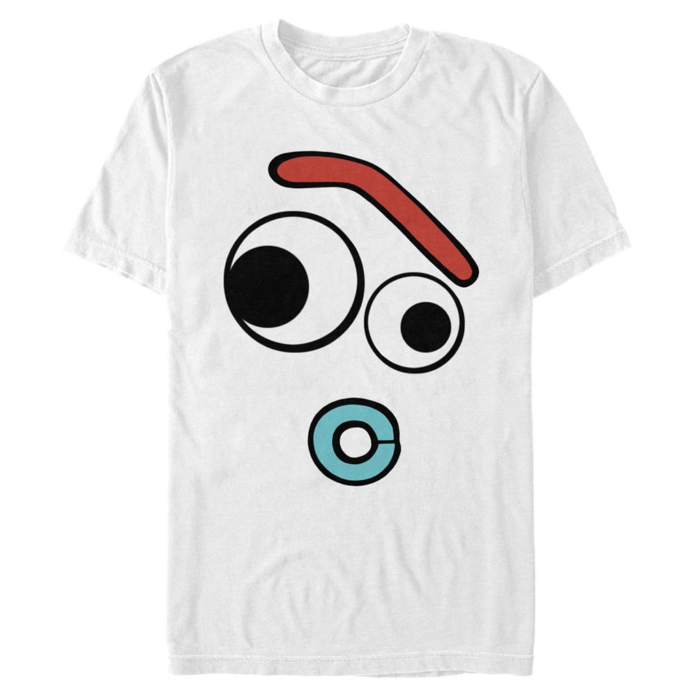 Aperçu: Pixar - Toy Story - Fourchette Big Face Curious - Homme T-shirt - Blanc - Devant