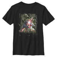 Star Wars - The Clone Wars - Skupina Saber Duel - Kids T-Shirt - Black - Front Star Wars - The Clone Wars - Skupina Saber Duel - Kids T-Shirt - Black - Front