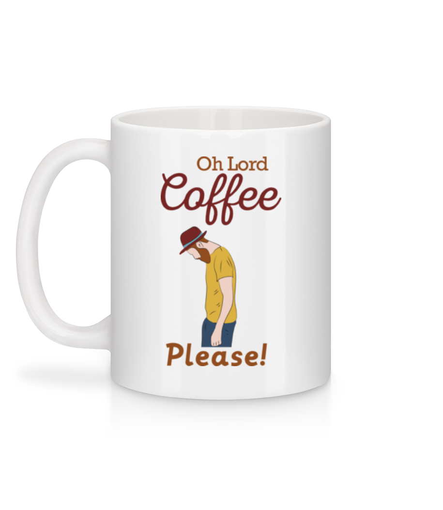 Aperçu: Oh Lord Coffee Please - Mug en céramique blanc - Blanc - Derrière