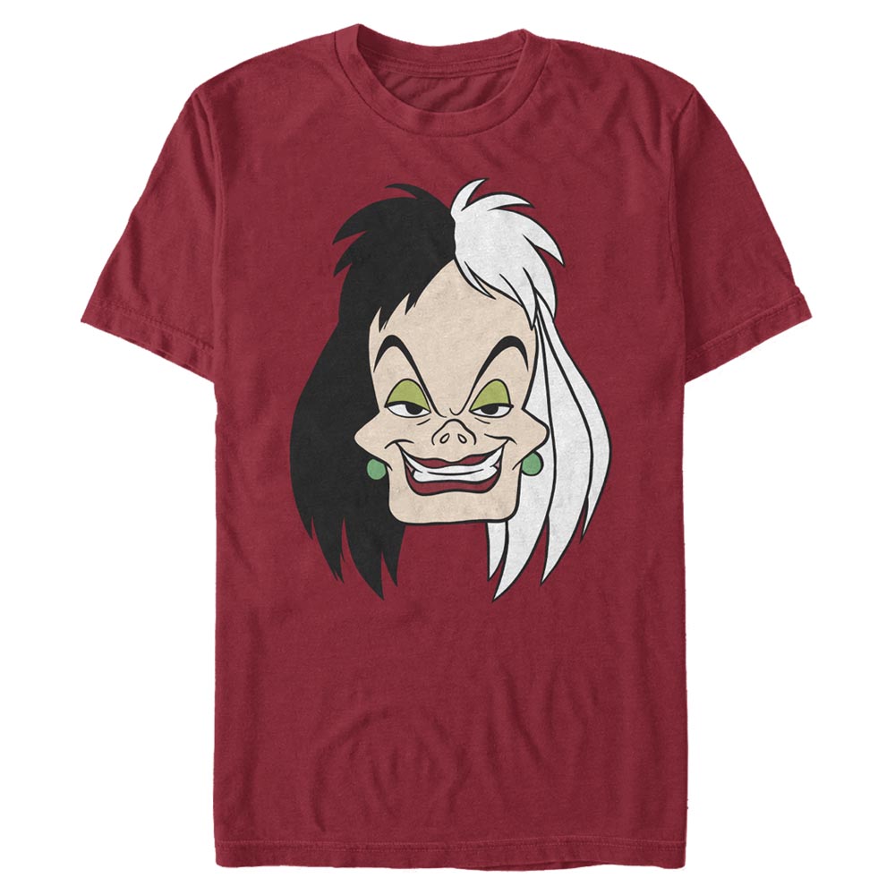 Disney Classics - Les 101 Dalmatiens - Cruella d'Enfer Cruella Big Face - Homme T-shirt