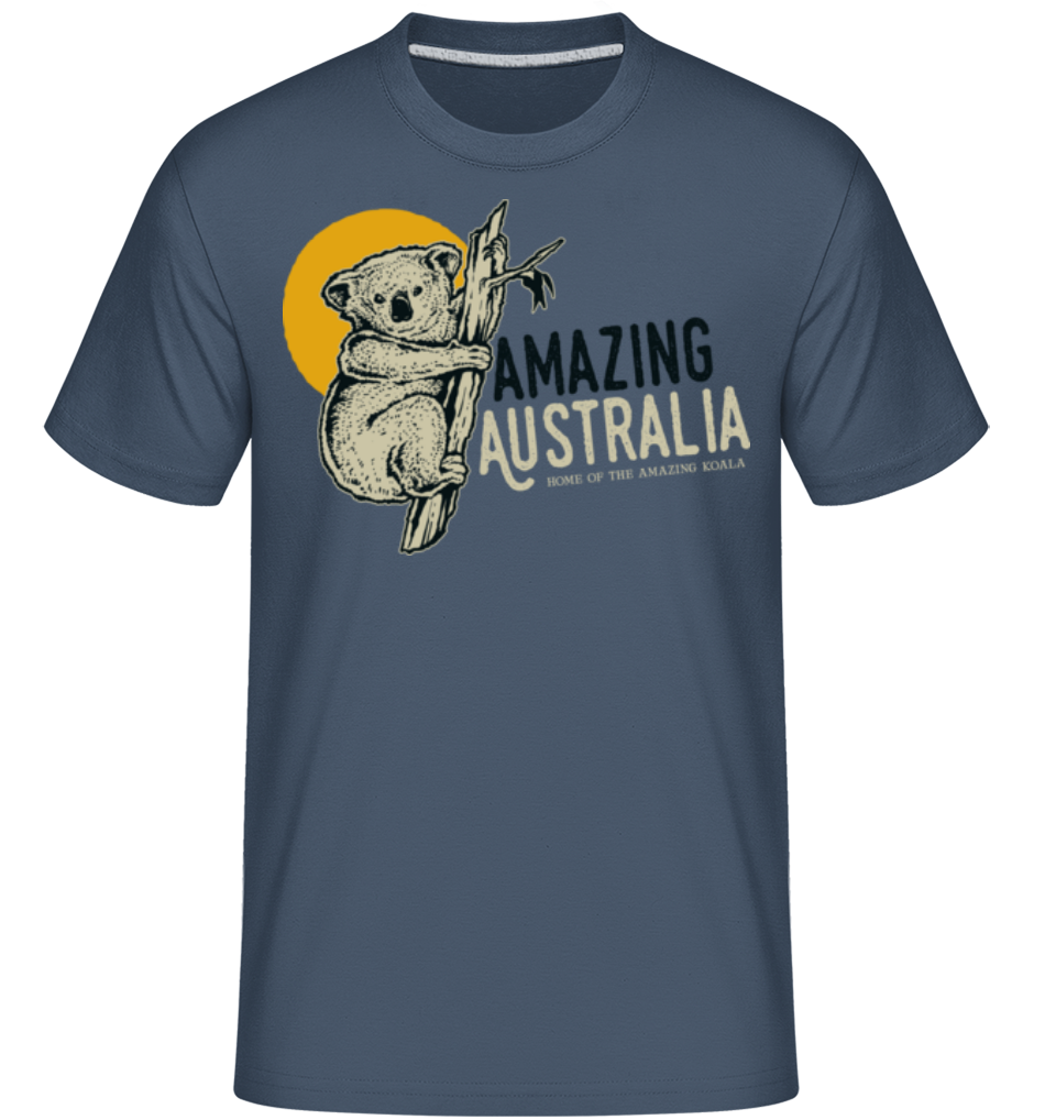Aperçu: Koala Amazing Australia -  T-Shirt Shirtinator homme - Bleu denim - Devant