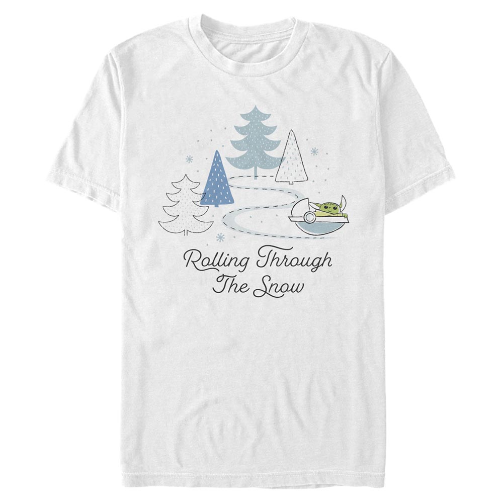 Star Wars - The Mandalorian - Grogu Rolling Through the Snow - Christmas - Homme T-shirt