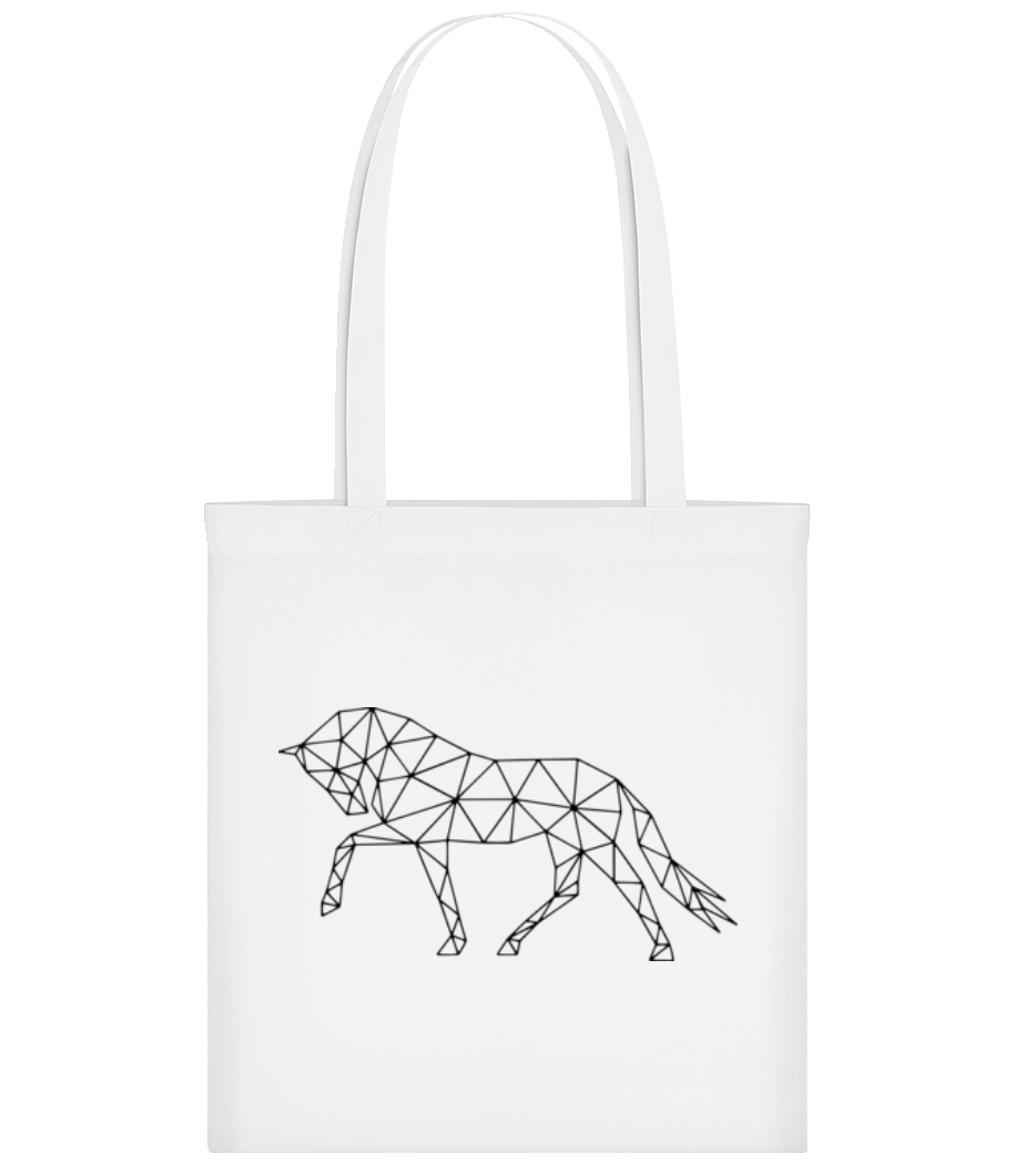 Aperçu: Polygon Cheval - Tote Bag - Blanc - Devant