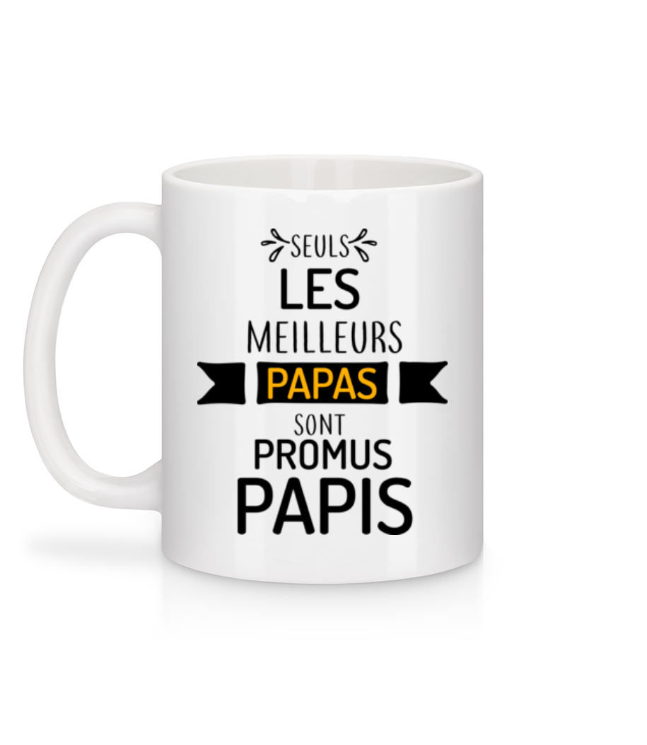 Les Meilleurs Papas Sont Papi - Mug en céramique blanc - Blanc - Derrière