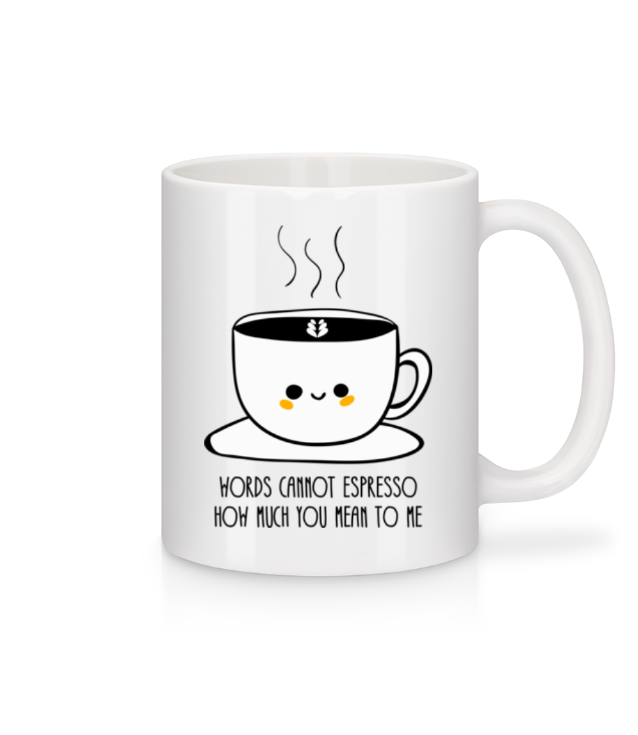 Aperçu: Words Cannot Espresso - Mug en céramique blanc - Blanc - Devant