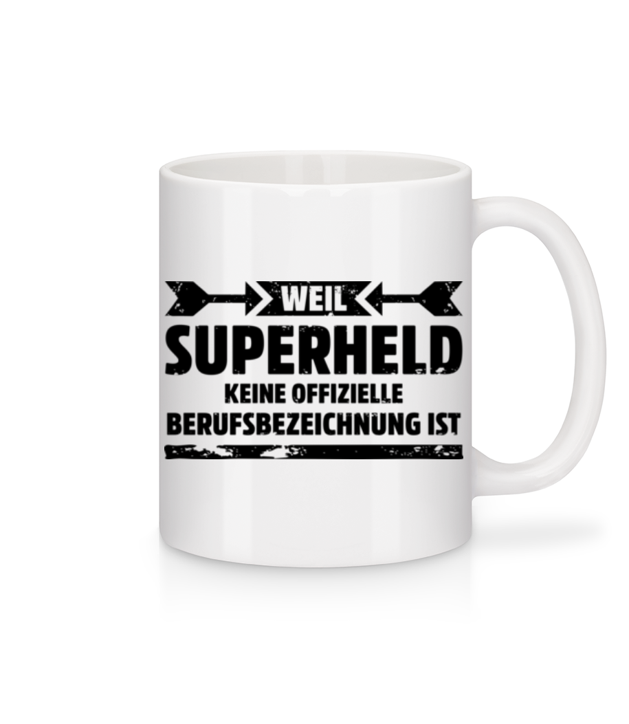 Superheld - Tasse - Weiß - Vorne