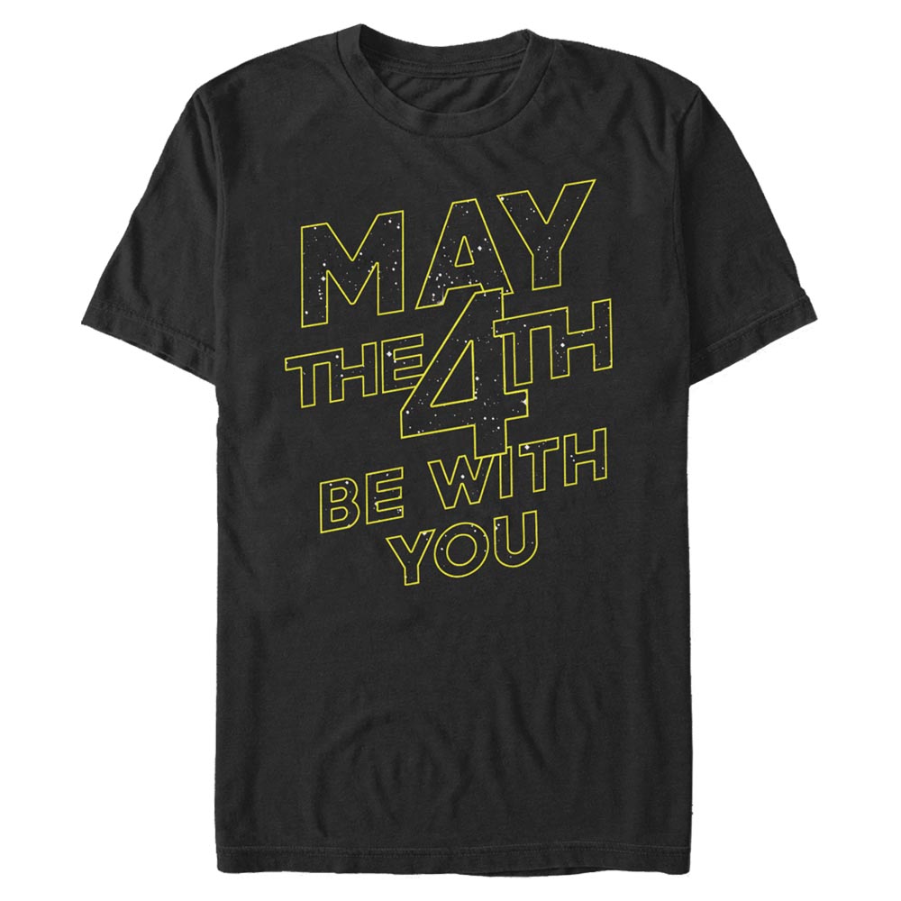 Star Wars - Text May The 4th Be With You - Männer T-Shirt - Schwarz - Vorne