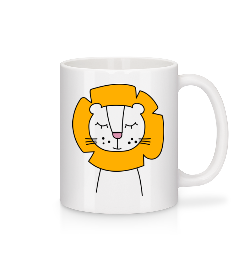 Aperçu: Lion Mignon - Mug en céramique blanc - Blanc - Devant