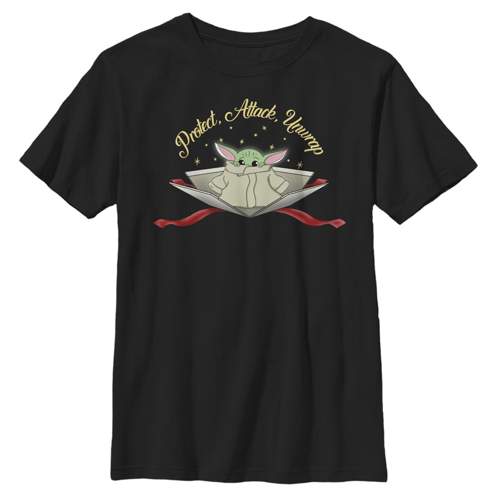 Star Wars - The Mandalorian - The Child Protect Attack Unwrap - Weihnachten - Kinder T-Shirt