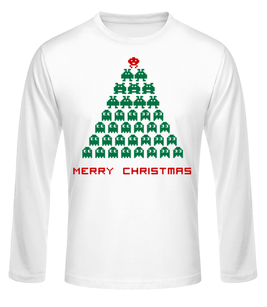 Merry Christmas Pixel Monster · T-shirt à manches longues standard Homme