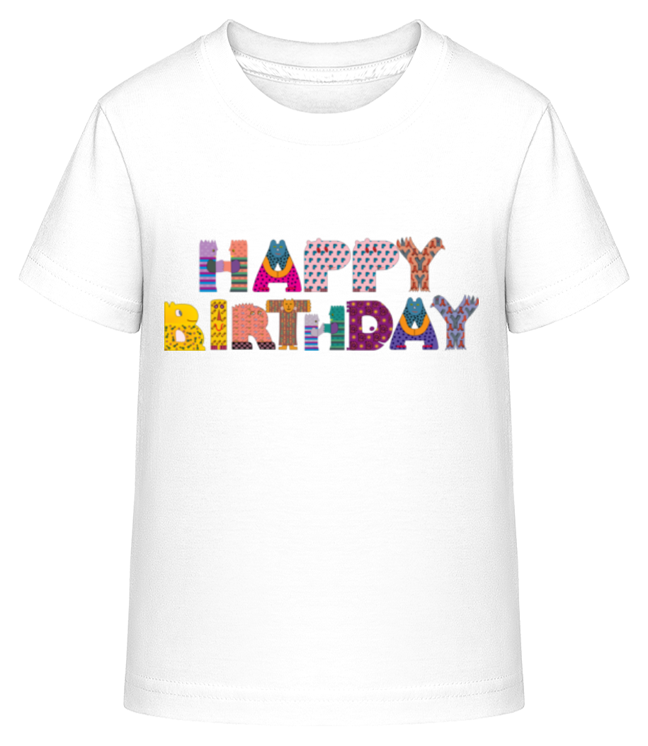 Aperçu: Lettres Joyeux Anniversaire - T-shirt shirtinator Enfant - Blanc - Devant