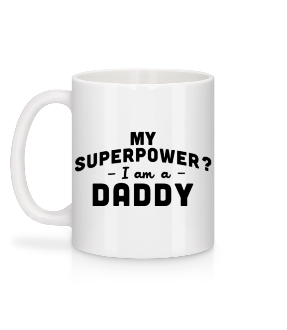 Aperçu: Superpower Daddy - Mug en céramique blanc - Blanc - Derrière