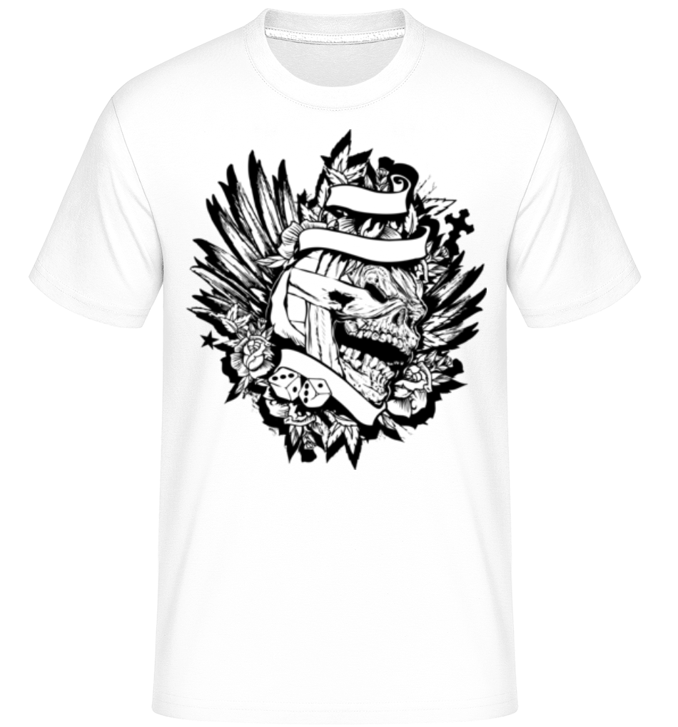 Aperçu: Tattoo Crâne Momifié -  T-Shirt Shirtinator homme - Blanc - Devant