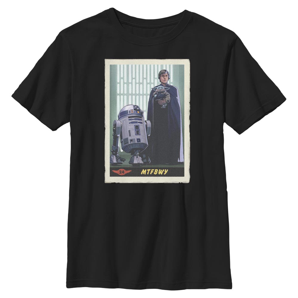 Aperçu: Star Wars - The Mandalorian - Luke Skywalker Training Begins Card - Enfant T-shirt - Noir - Devant