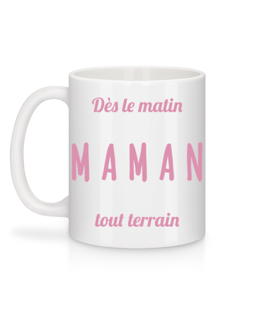 Aperçu: Maman Tout Terrain - Mug en céramique blanc - Blanc - Derrière