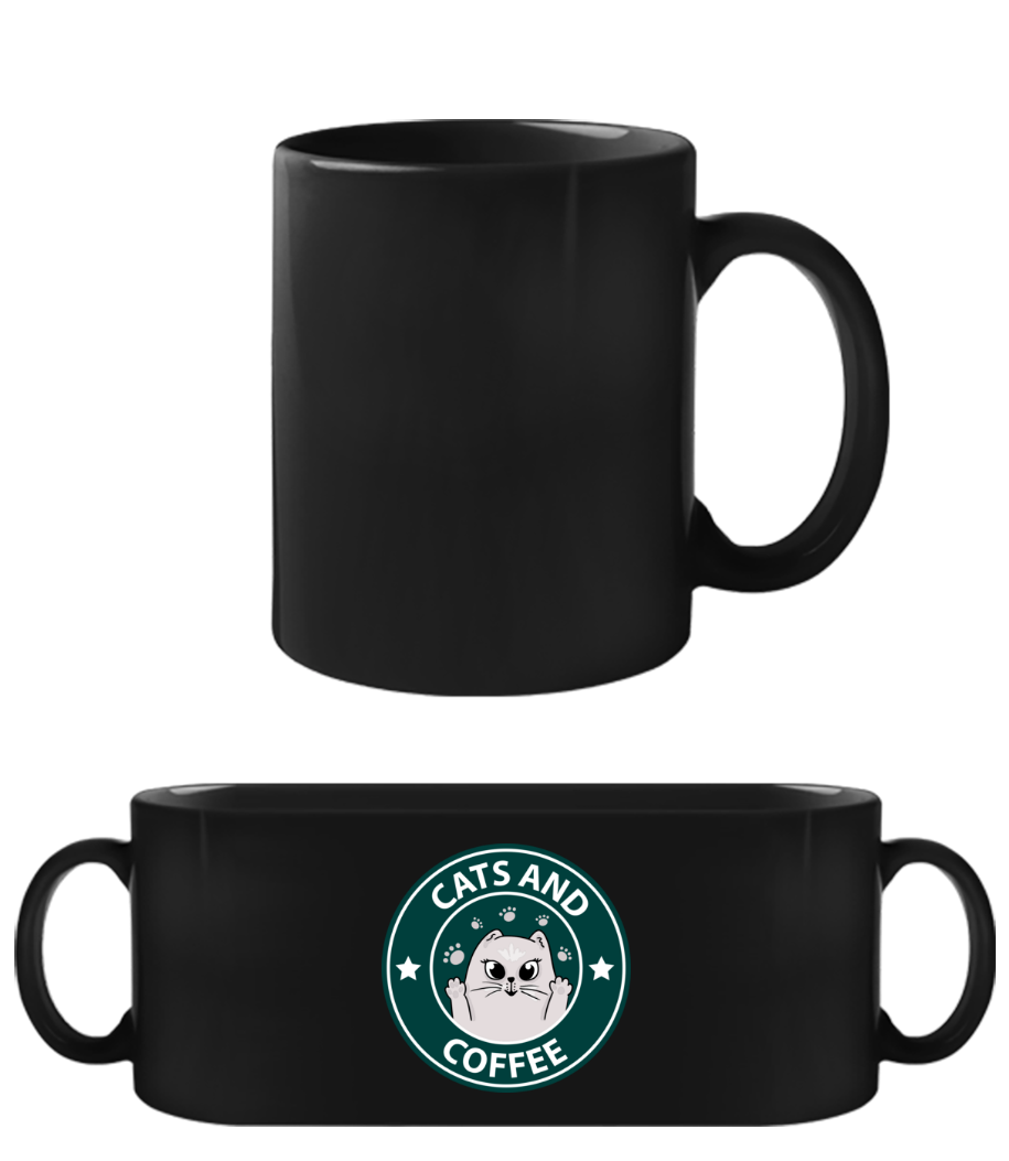 Cats And Coffee · Tasse Noire