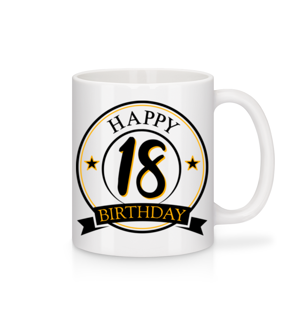 Happy Birthday 18 · Mug en céramique blanc