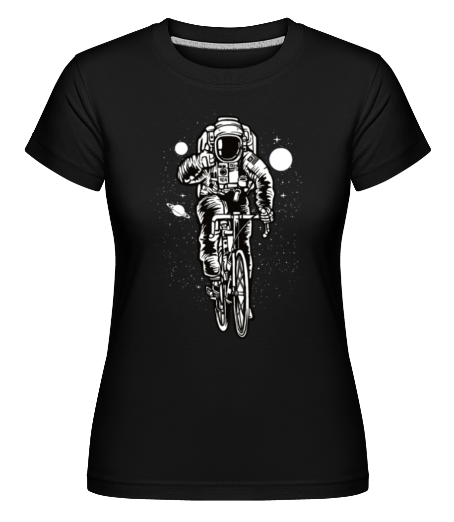 Astronaut Bicycle -  T-shirt Shirtinator femme - Noir - Devant